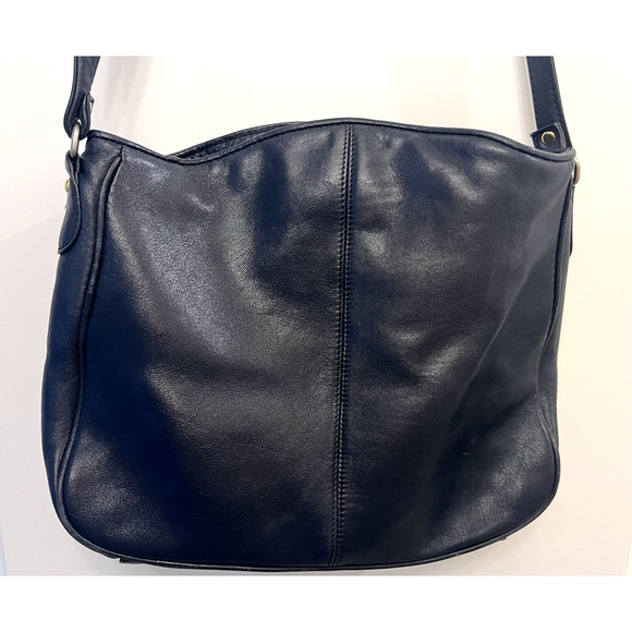 Etienne Aigner Crossbody Shoulder Handbag Purse Soft Leather Navy Blue Classic - Picture 4 of 8